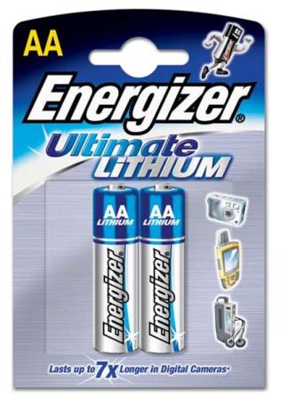 Пальчиковые батарейки для фотоаппарата Energizer AA/LR6 Lithium купить Упаковка батарей для фотоаппарата Энерджайзер АА/LR6 - 2 шт.