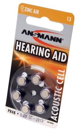 Купить батарейки для слухового аппарата Ansmann ZA13/PR48-6BL Батарейки для слухового аппарата Ansmann ZA13/PR48-6BL